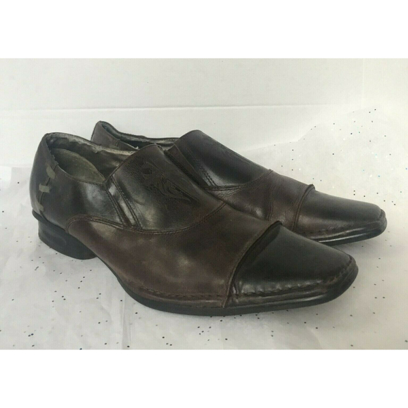 Mark Nason Lounge Slip on Square Toe EmbossedLeather Loafers Y2K - Size 13